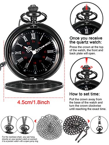 Reloj de Bolsillo Regalo de Memoria a Nieto, Regalo de Amor Desde Abuelos (Esfera Negra)