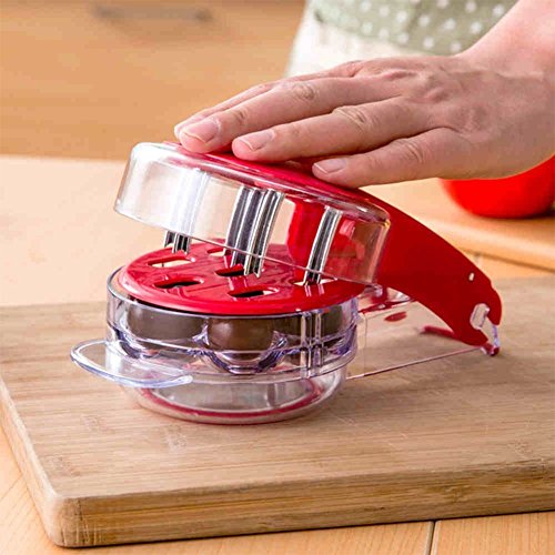 Removedor de semillas de cereza, multi-deshuesador de cerezas fácil de apretar con agarre 6 deshuesadores de cerezas, rojo.
