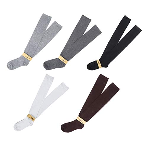 Rendeyuan 1 par de Calcetines Largos de algodón Largos y cálidos a la Moda para Mujer, elásticos sobre la Rodilla, hasta el Muslo, Medias Altas de Moda, Gris Claro