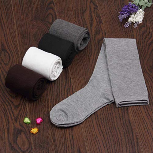 Rendeyuan 1 par de Calcetines Largos de algodón Largos y cálidos a la Moda para Mujer, elásticos sobre la Rodilla, hasta el Muslo, Medias Altas de Moda, Gris Claro