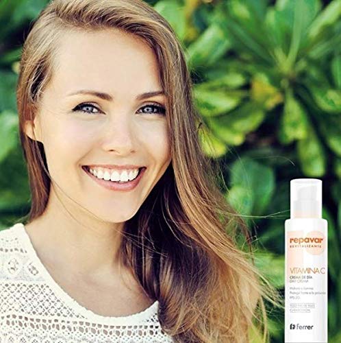 Repavar Revitalizante - Crema Facial de Día con Vitamina C, Hidratante, Iluminadora y Protege frente a la Contaminación, con FPS 30 y para Todo Tipo de Pieles - 50 ml