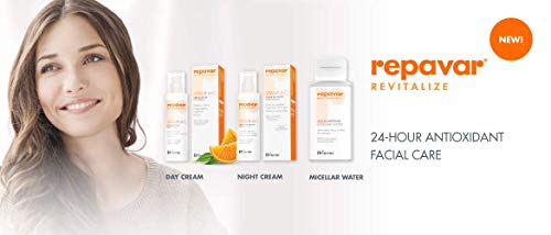 Repavar Revitalizante - Crema Facial de Día con Vitamina C, Hidratante, Iluminadora y Protege frente a la Contaminación, con FPS 30 y para Todo Tipo de Pieles - 50 ml