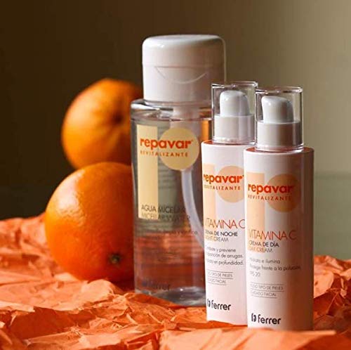 Repavar Revitalizante - Crema Facial de Día con Vitamina C, Hidratante, Iluminadora y Protege frente a la Contaminación, con FPS 30 y para Todo Tipo de Pieles - 50 ml