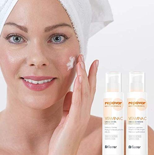 Repavar Revitalizante - Crema Facial de Día con Vitamina C, Hidratante, Iluminadora y Protege frente a la Contaminación, con FPS 30 y para Todo Tipo de Pieles - 50 ml