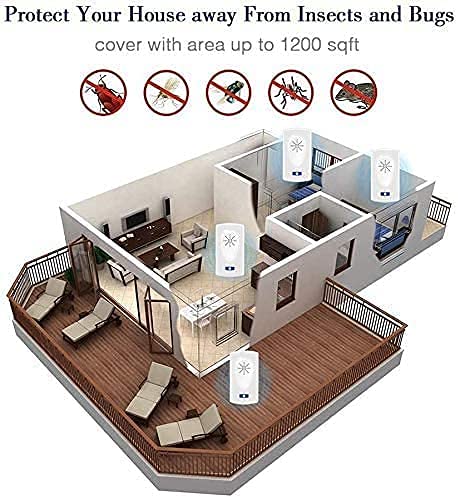 Repelente por ultrasonidos para Ratones, Ratones, Mosquitos, Insectos,arañas, cucarachas, Hormigas antimosquitos ultrasónicos, 4 Unidades