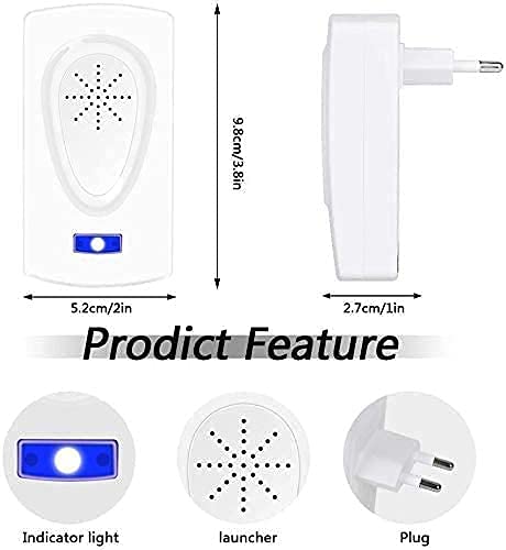 Repelente por ultrasonidos para Ratones, Ratones, Mosquitos, Insectos,arañas, cucarachas, Hormigas antimosquitos ultrasónicos, 4 Unidades