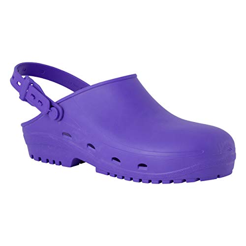 REPOSA MAX Zuecos Sanitarios, Zapatos Sanitarios Tipo Zueco, Polímero Natural Antiestático, Sin Látex, Capellada Superior Cerrada, Agujeros Laterales, Plantilla Anatómica, Suela SRC