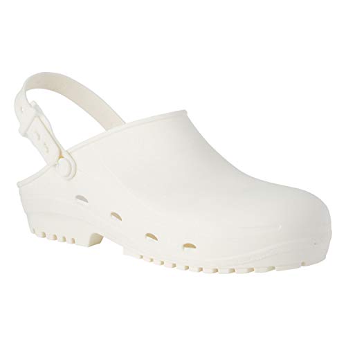 REPOSA Safe Zuecos Sanitarios, Zapatos Sanitarios Tipo Zueco, con Puntera, polímero antiestático, sin látex, capellada Superior Cerrada, Agujeros Laterales, Plantilla anatómica
