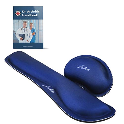 Reposamuñecas Teclado y Ratón Ergonómicos Desarrollados por Médicos - Almohadilla Gel Perfecta para una Postura Correcta de las Muñecas y Lesiones en las Articulaciones - Azul