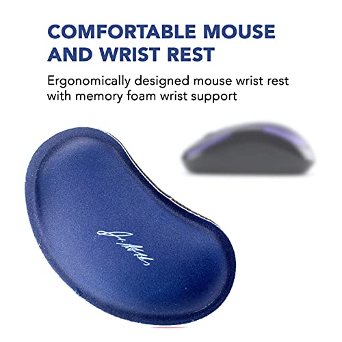 Reposamuñecas Teclado y Ratón Ergonómicos Desarrollados por Médicos - Almohadilla Gel Perfecta para una Postura Correcta de las Muñecas y Lesiones en las Articulaciones - Azul