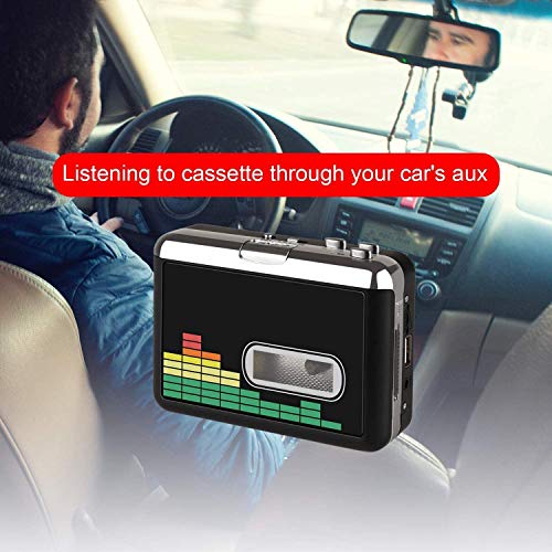 Reproductor de Cassette USB Convertidor de Cinta a MP3, Reproductor de música de Audio Walkman portátil Convertidor de Cassette a MP3 con Auriculares, no Requiere PC