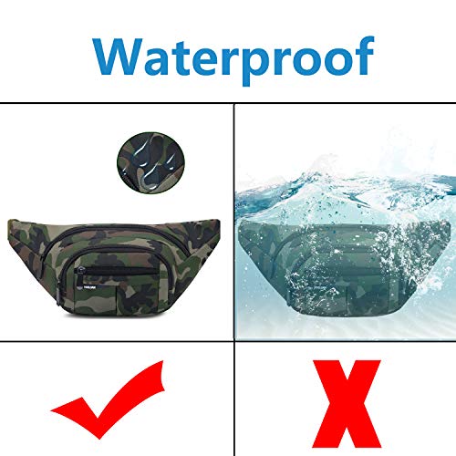 Resistente al Agua riñonera Bolsa de Cintura Cremallera Bolsa riñonera de Viaje Senderismo al Aire Libre Deporte Vacaciones Dinero Bolsa de Cadera Paquete