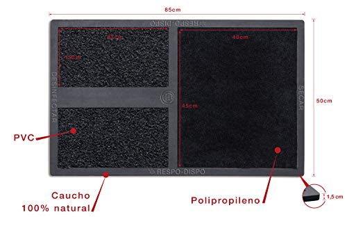 RESPO-DISPO Felpudo Desinfectante, Alfombra Desinfectante para la Entrada Alfombra Limpia Pies Alfombra para Pies Casa Felpudo Entrada Casa Alfombra Limpia Zapatos Desinfectante