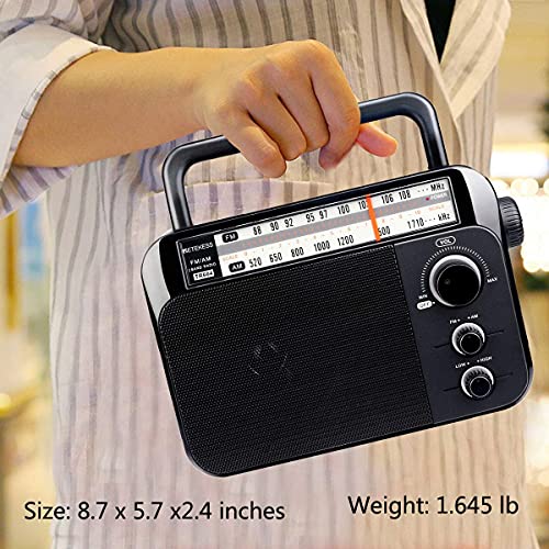 Retekess TR604 Radio Portátil FM Am, Radio de Transistor, con Altavoz Grande Compatibilidad, Batería Alcalina o Alimentación de CA Fácil de Usar para Personas Mayores