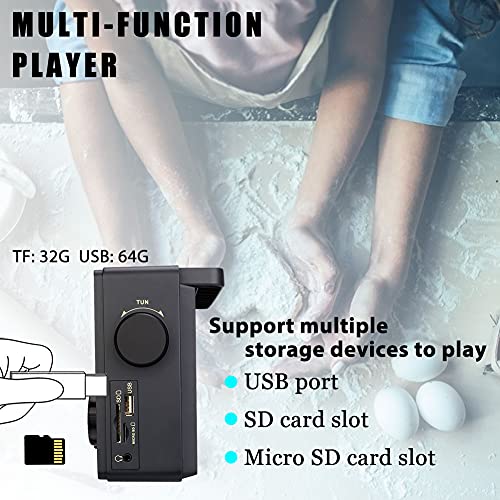 Retekess TR618 FM Am SW Radio Portátil, Radio de Onda Corta para Personas Mayores, Soporte para Disco USB, Tarjeta TF/SD, Reproductor MP3, Altavoz de 3W, Fuente de Alimentación de AC o Baterías 3D