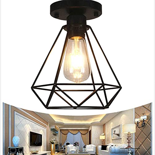 Retro Industrial Lámpara de techo de interior, Techo de Metal Lámpara de Techo Colgante de Estilo Vintage Iluminación de Techo, para Sala de Estar Dormitorio Sala de Estudio Restaurante Cafe Corridor