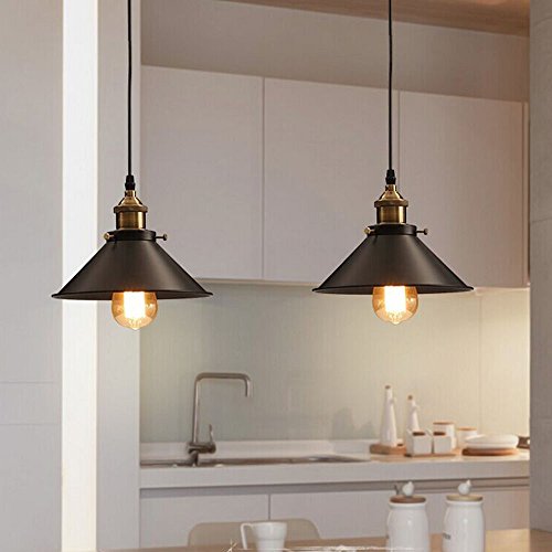 Retro Vintage Colgante de Luz - E27 Industrial Metal Pantallas de Iluminación Clásico Edison Decorativa Iluminación, Moderna Lámpara de Techo para Loft Restaurante Coffee Bar