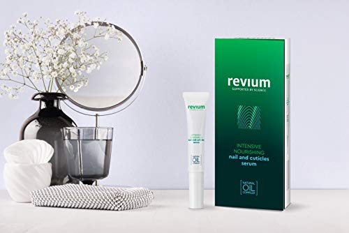 Revium - Sérum nutritivo de acción intensiva para uñas y cutículas,producto de cuidado con aceites de mirra,algodón,almendra,canola y germen de trigo,con vitaminas (A, E, F y C) y lecitina, 7ml
