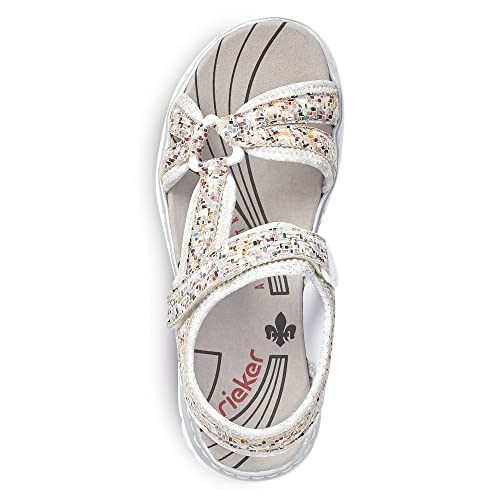Rieker Mujer Sandalias de Vestir 66979, señora Sandalias de Exterior,Sandalias Deportivas,Zapatos de Verano,Pebble-Multi,40 EU / 6,5 UK