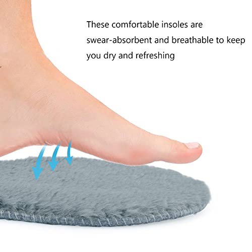 riemot Plantillas Ortopédicas con Soportes de Arco, Plantillas Deportivas Hombre Mujer, Fascitis Plantar y Tendinitis, pie Plano, el Dolor de Talón, para el Dia a Dia, Senderismo, Trabajo, Gris 46-47