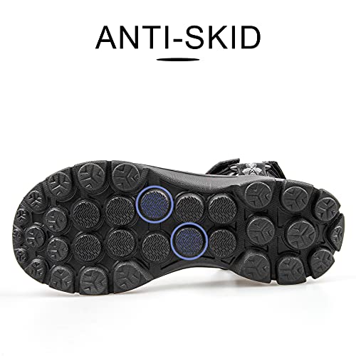 riemot Sandalias Hombre, Zapatos Verano para Caminar, Sandalias de Senderismo, Trekking, Playa, Casual, Sandalias Deportivas con Tiras, Sandalias de Punta Descubierta, M-Negro EU 42