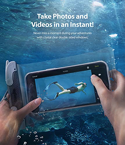 Ringke Waterproof Case Funda Impermeable Móvil, la Pantalla Táctil Funciona Bien, Bolsa Impermeable Transparente Compatible con iPhone 12/Pro/MAX/Mini, 11, XR, 7, Redmi Note 10, Poco X3 Pro - Grande