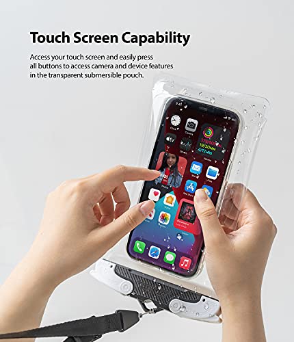 Ringke Waterproof Case Funda Impermeable Móvil, la Pantalla Táctil Funciona Bien, Bolsa Impermeable Transparente Compatible con iPhone 12/Pro/MAX/Mini, 11, XR, 7, Redmi Note 10, Poco X3 Pro - Grande