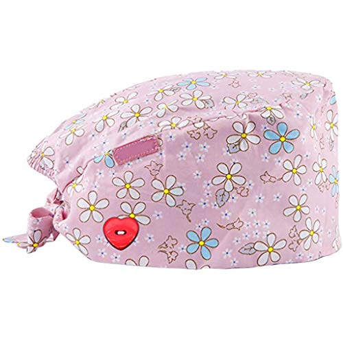 Riou Gorro Quirofano para Hombres y Mujeres Gorro de Enfermería Médico para Pelo Largo Reutilizable Gorro Quirúrgico Algodón Vendaje Ajustable Gorro de Cirugía