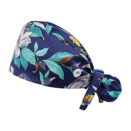 Riou Gorro Quirúrgico Unisex, Gorro de Cirugía de Algodón Gorro Transpirable para Enfermera Médico, Vendaje Ajustable Gorro Quirofano