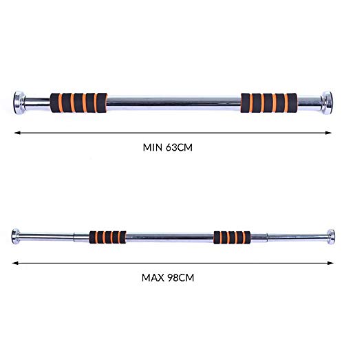 Riscko Barra Dominadas Puerta de Acero Extensible 100 cm Sin Tornillos Pull up Bar