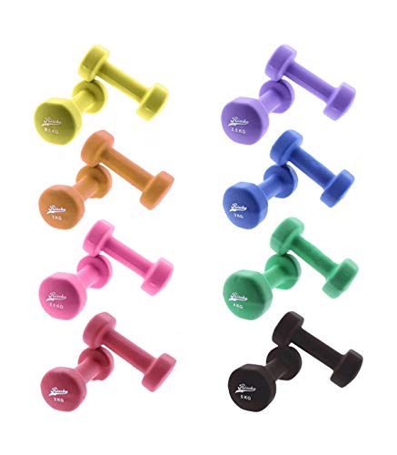 Riscko Juego 2 Mancuernas de Neopreno Anaranjadas, 1Kg Cada una, Peso Total 2Kg