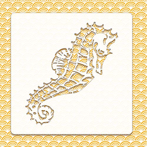 Riveryy 8 Piezas Oceano Plantillas de Animales Plantillas de Plástico Reutilizables de Pintura de Animales para Niños Cuaderno Diario Scrapbooking Pintura Sobre Tarjetas de Madera (13 x 13 cm)