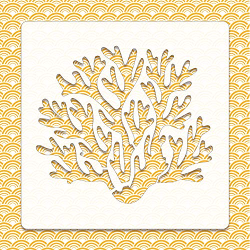 Riveryy 8 Piezas Oceano Plantillas de Animales Plantillas de Plástico Reutilizables de Pintura de Animales para Niños Cuaderno Diario Scrapbooking Pintura Sobre Tarjetas de Madera (13 x 13 cm)