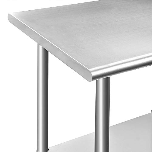 Rockpoint HX NSF Stainless Steel Commercial Kitchen Prep & Work Table Mesa de Trabajo y preparación de Cocina, Acero Inoxidable, Plata, 30" x 23"