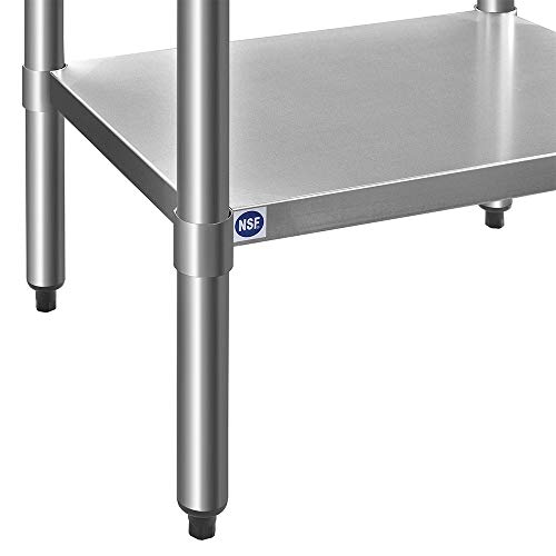 Rockpoint HX NSF Stainless Steel Commercial Kitchen Prep & Work Table Mesa de Trabajo y preparación de Cocina, Acero Inoxidable, Plata, 30" x 23"