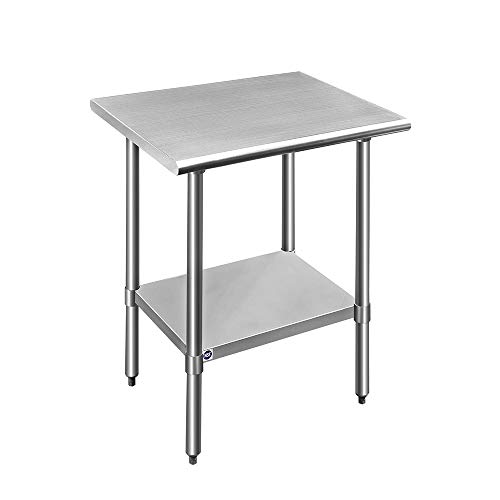 Rockpoint HX NSF Stainless Steel Commercial Kitchen Prep & Work Table Mesa de Trabajo y preparación de Cocina, Acero Inoxidable, Plata, 30" x 23"