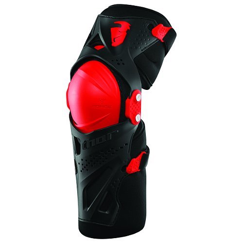Rodillera de moto Thor Force XP nero-rosso TG. S/M