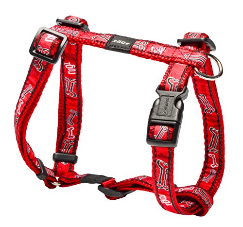Rogz Disfraz Medio 5/8 "Scooter Ajustable Moda Perro h-Harness, Rojo Rogz Hueso diseño