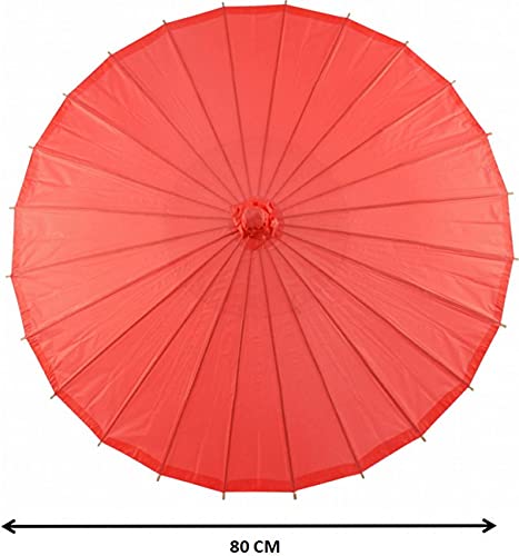 rojo Sombrilla de bambú 80cm de diámetro Sombrilla china Paraguas Oriental Sombrilla Sombrilla oriental