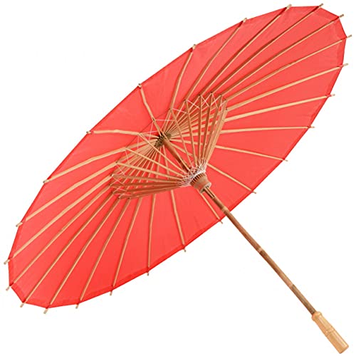 rojo Sombrilla de bambú 80cm de diámetro Sombrilla china Paraguas Oriental Sombrilla Sombrilla oriental