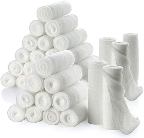 Rollos de Vendas de Gasa - Paquete o 36, 3" x 4.1 Yardas por rollo de vendas de gasa de grado médico y envoltura de vendas elásticas para vendar todo tipo de heridas por MEDca