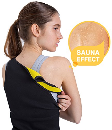 Roseate Faja Reductora Mujer Camisetas Sauna Chaleco Neopreno de Sudoración para Deporte Forma de Cuerpo y Sudor Caliente sin Cremallera M