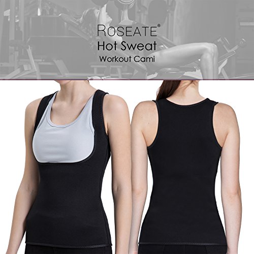 Roseate Faja Reductora Mujer Camisetas Sauna Chaleco Neopreno de Sudoración para Deporte Forma de Cuerpo y Sudor Caliente sin Cremallera M