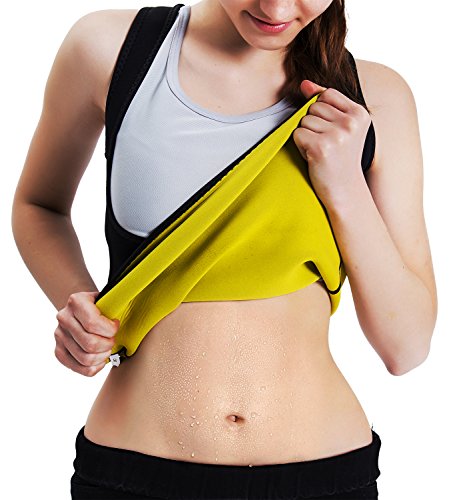 Roseate Faja Reductora Mujer Camisetas Sauna Chaleco Neopreno de Sudoración para Deporte Forma de Cuerpo y Sudor Caliente sin Cremallera M