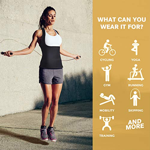 Roseate Faja Reductora Mujer Camisetas Sauna Chaleco Neopreno de Sudoración para Deporte Forma de Cuerpo y Sudor Caliente sin Cremallera M