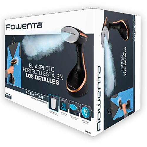 Rowenta DR9100D1 Access Steam Care - Cepillo de Vapor 1600 W, Depósito 200 ml, Elimina Arrugas, Olores y Desinfecta, Calentamiento 40 segundos, Accesorio Prendas Delicadas y Gruesas, Tabla Vertical
