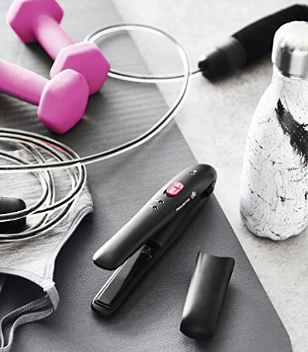 Rowenta Touch Up y Go SF1312 Plancha pelo, placas cerámicas, alisador de cabello, batería portátil, funcionamiento inalámbrico con 25 min autonomía, hasta 200 grados Celsius