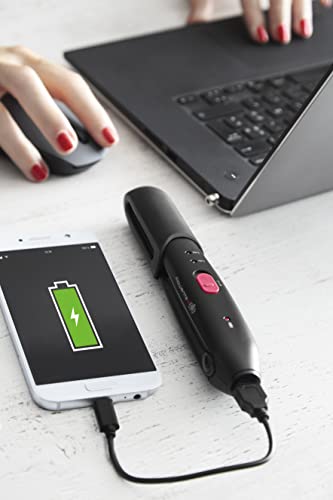 Rowenta Touch Up y Go SF1312 Plancha pelo, placas cerámicas, alisador de cabello, batería portátil, funcionamiento inalámbrico con 25 min autonomía, hasta 200 grados Celsius
