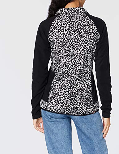 Roxy Cascade - Sudadera Polar con Cremallera hasta Media Altura para Mujer Sudadera Polar con Cremallera hasta Media Altura, Mujer, True Black Pop Animal, XL