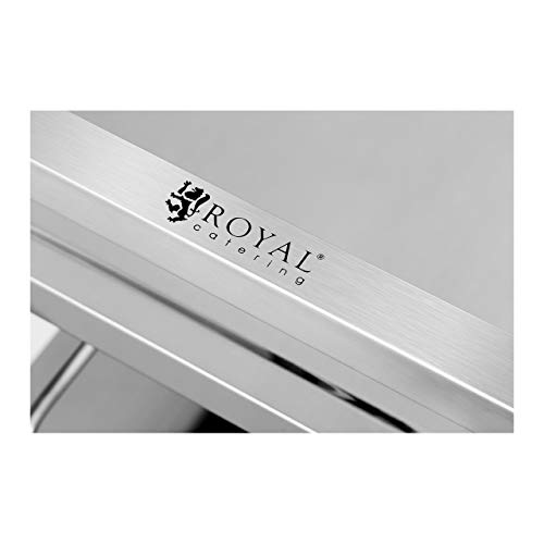 Royal Catering Carro De Servicio En Acero Inoxidable Camarera RCSW 3B (3 estantes, Distancia entre estantes: 30 cm, Capacidad de carga 240 kg)